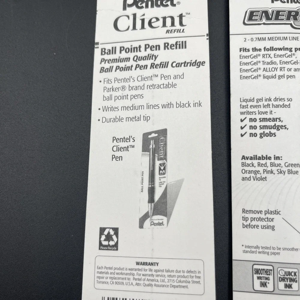 Pentel Pen Refills Lot EnerGel LR7 Client Color Brush Ink Cartridges
